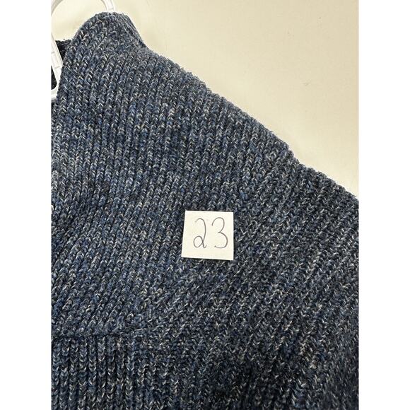 American Eagle Mens Sweater Size Medium Blue Wool Blend Athletic Fit Shawl Neck - Picture 10 of 10